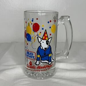 Bud Light Spuds MacKenzie Party Animal Beer Mug Stein 1980s Barware Retro